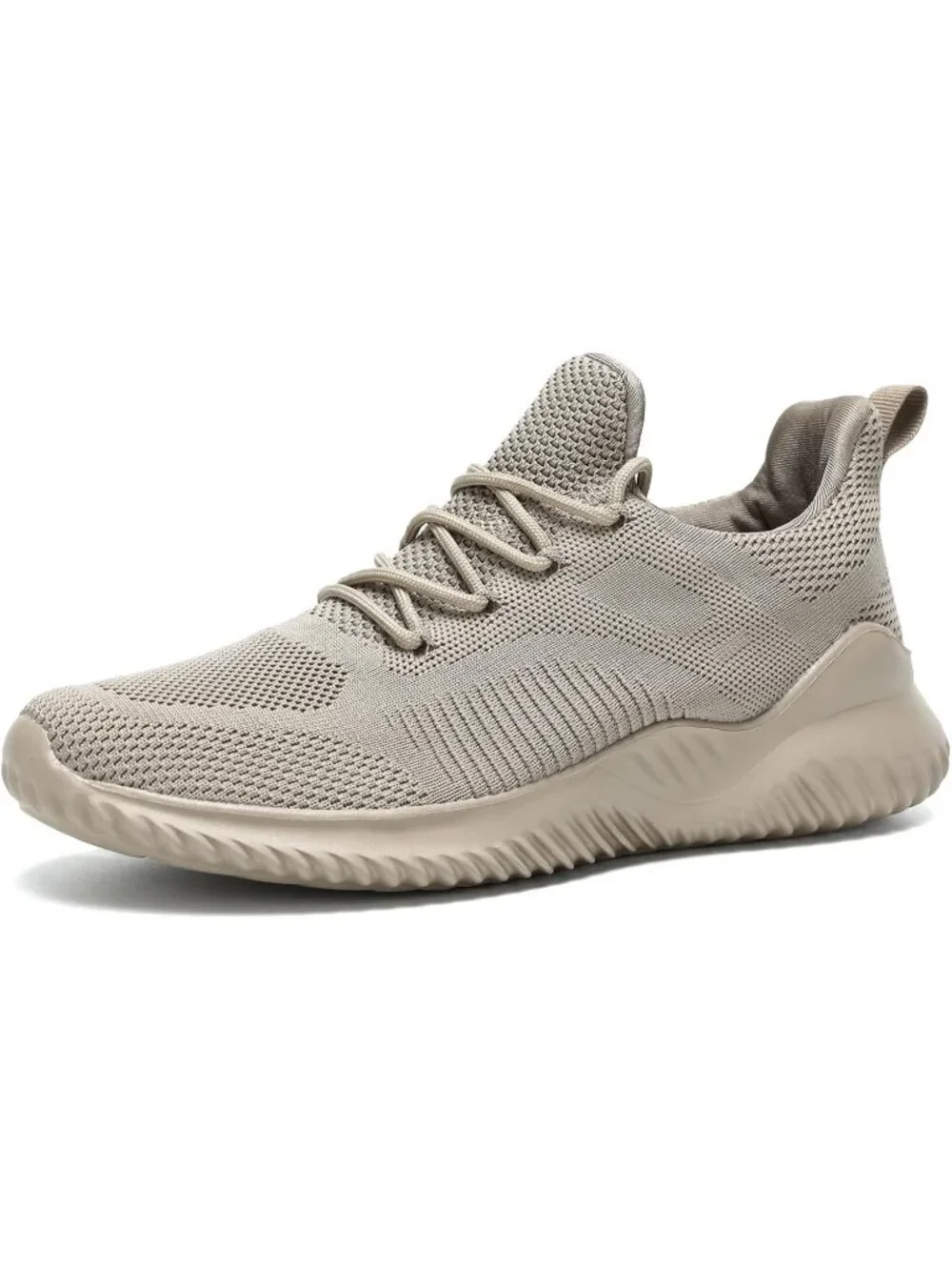 Men's Khaki Non Slip Running Shoes Ultra Light Breathable Casual Walking Shoes